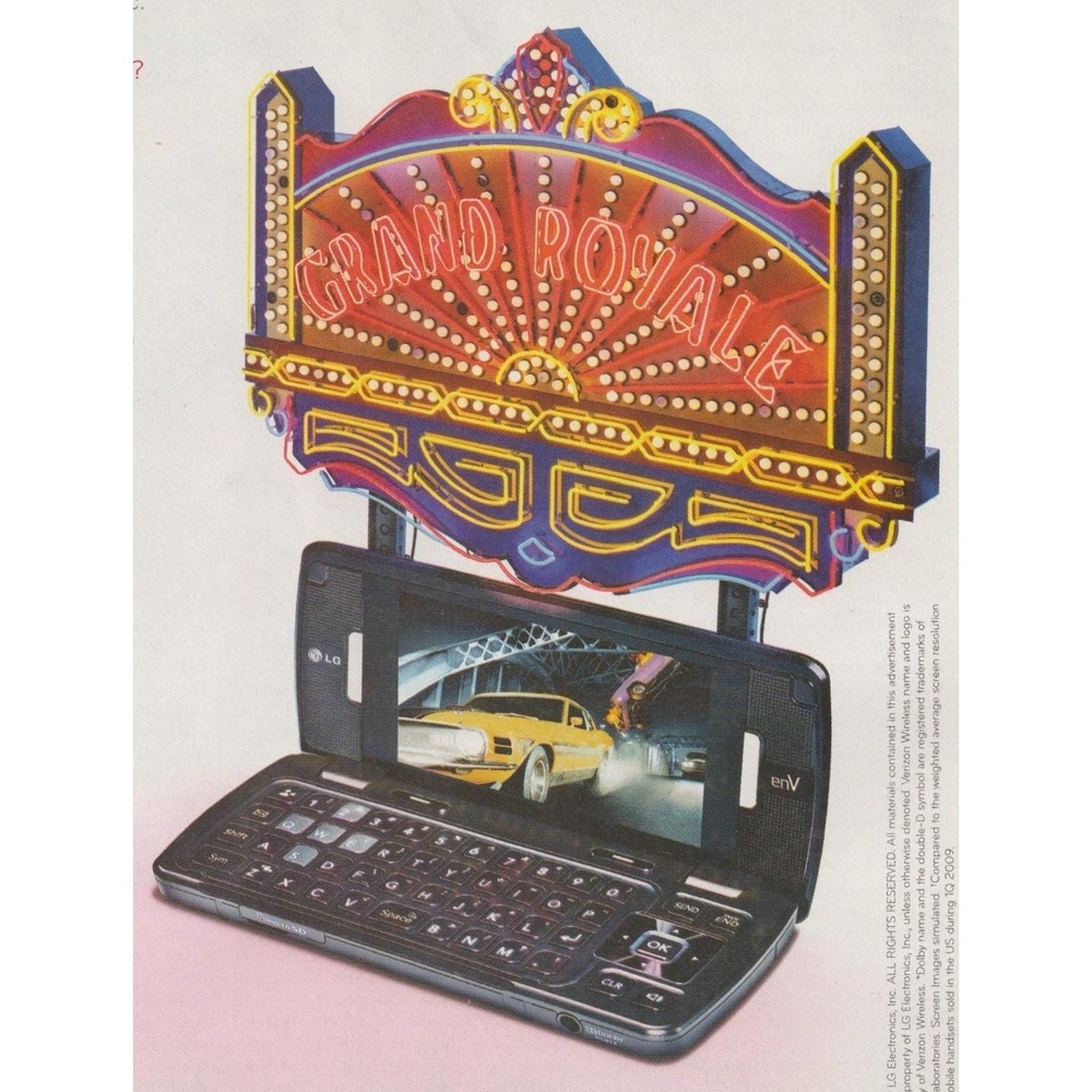 Vintage 2009 LG enV Touch Print Ad Verizon Wireless Mobile Phone Retro Cell Deco